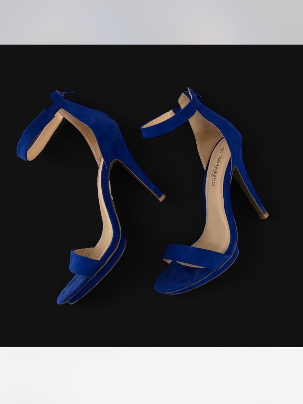 Revamped Royal Blue Suede Ankle-Strap High Heels 💙